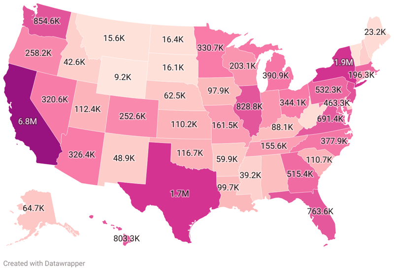 Asian Population By State