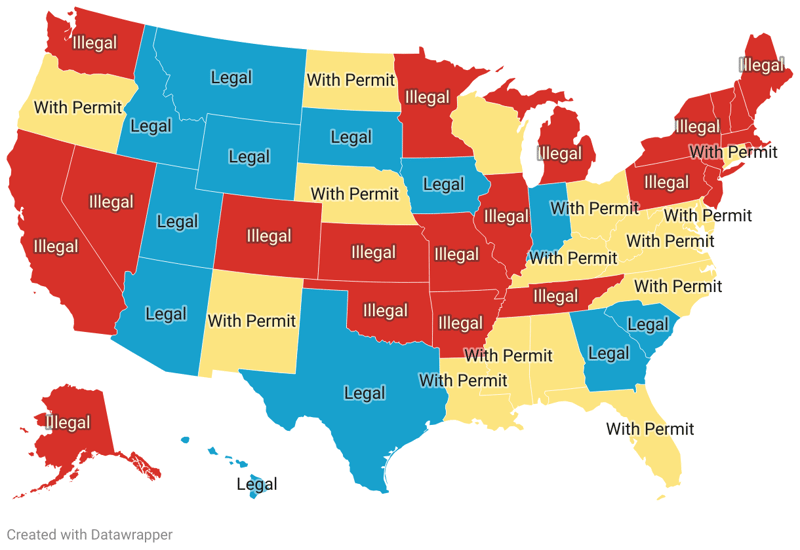 Brass Knuckles Legality By State