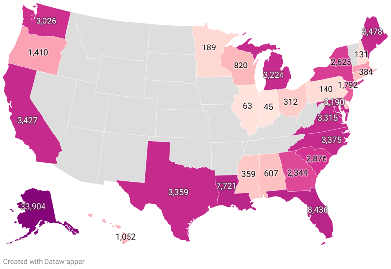 Coastline Length By State