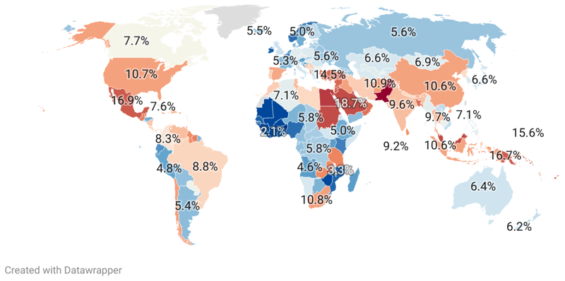 Diabetes Rates by Countries