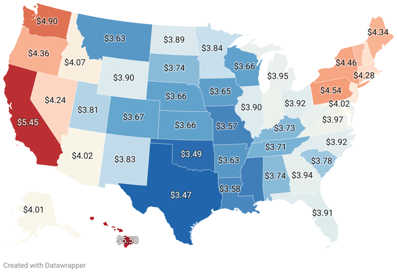 Diesel Fuel Prices By State