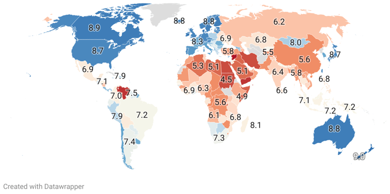 Freedom Index By Country