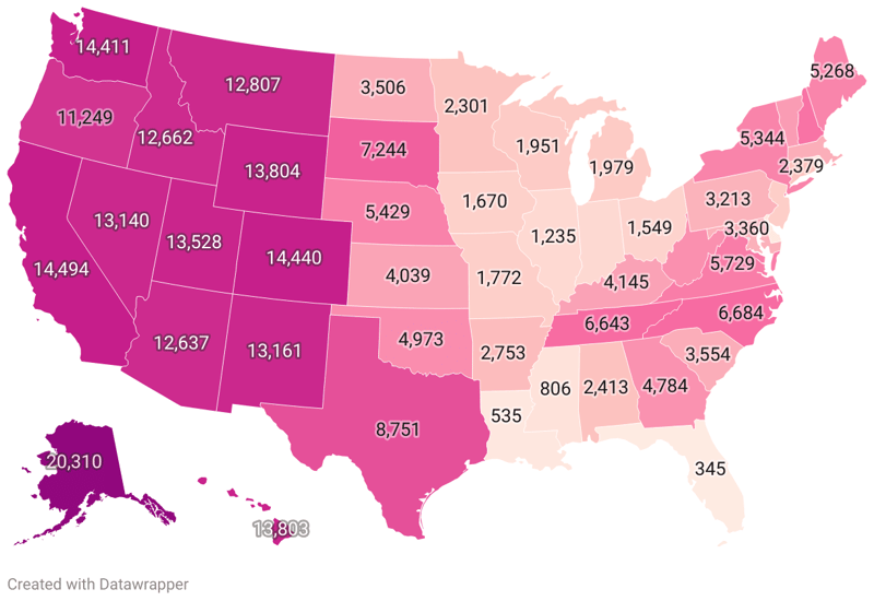 Most Mountainous States