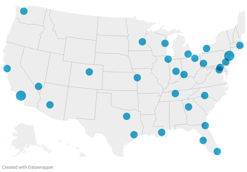 NFL Teams By State