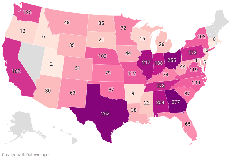 Train Accidents By State